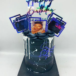 6 INCH SINGLE TIER SPLATTER DESIGN DRIP CAKE