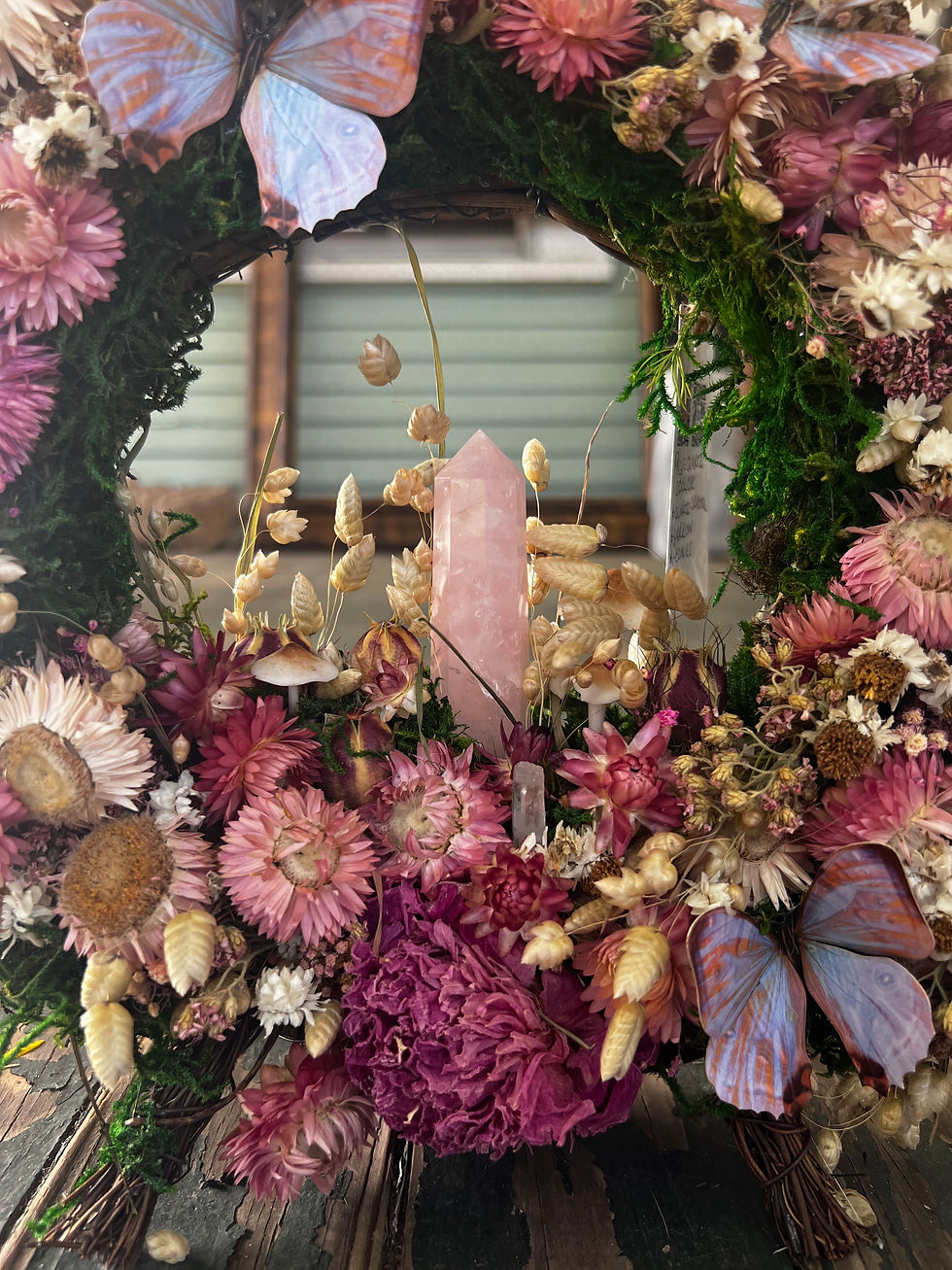 Thumbnail: Rose Quartz and Peony Fairy Portal Wreath