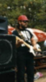 A much younger Gerald when he was lead guitarist with Tickled Pink.