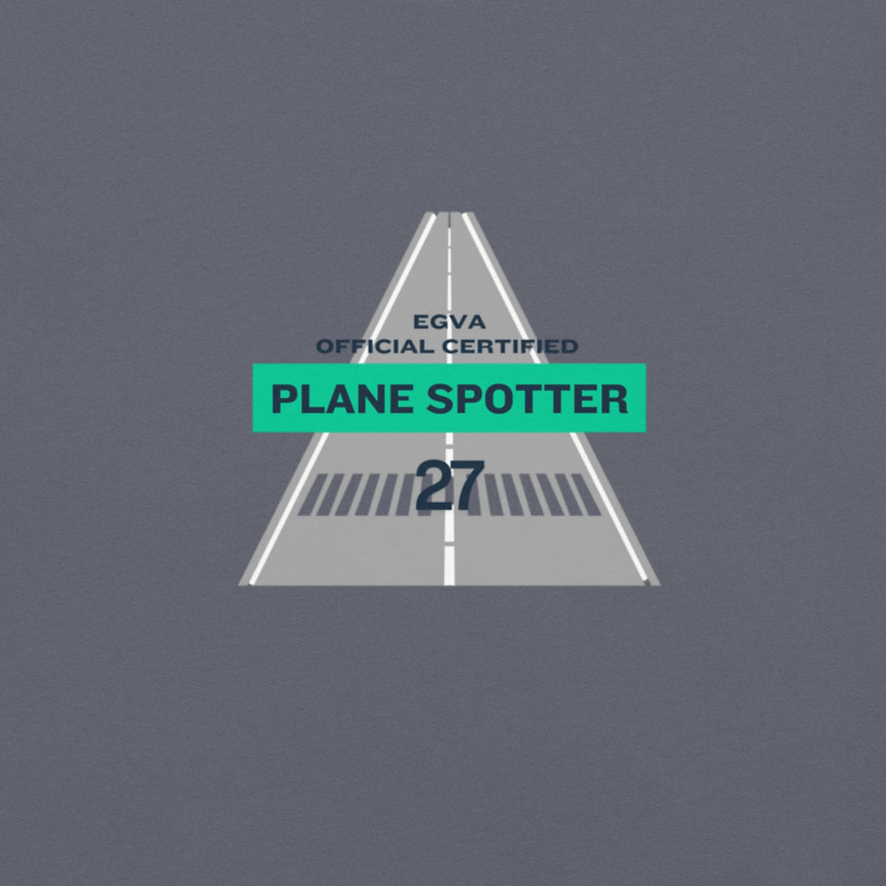 Thumbnail: Plane Spotter EGVA Runway 27 Unisex t-shirt
