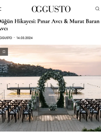 Bodrum deck wedding during a sunset ceremony area