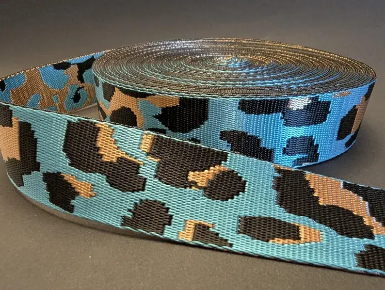 Leo Style türkis Gurtband 4 / 5 cm für Taschen Rücksäcke Halsband & DIY-Projekte