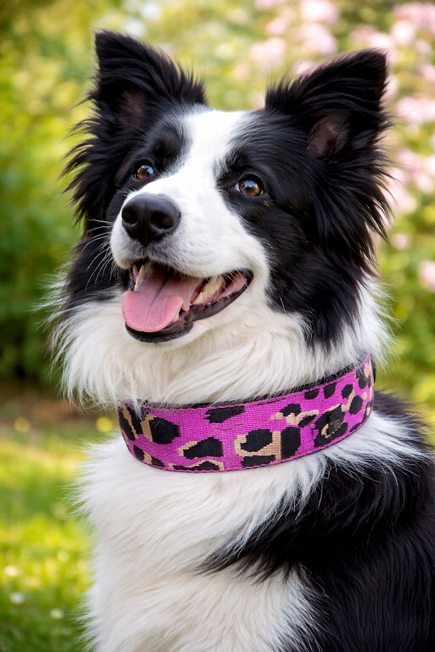 Pink-LeoStyle Zugstopp Halsband, extrabreit 4 cm, weich gepolstert, verstellbar
