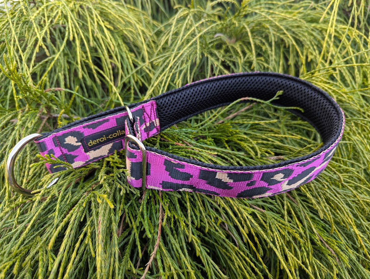 Pink-LeoStyle Zugstopp Halsband, extrabreit 4 cm, weich gepolstert, verstellbar