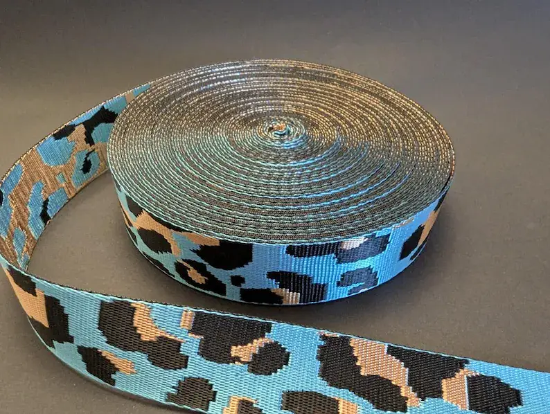 Leo Style türkis Gurtband 4 / 5 cm für Taschen Rücksäcke Halsband & DIY-Projekte