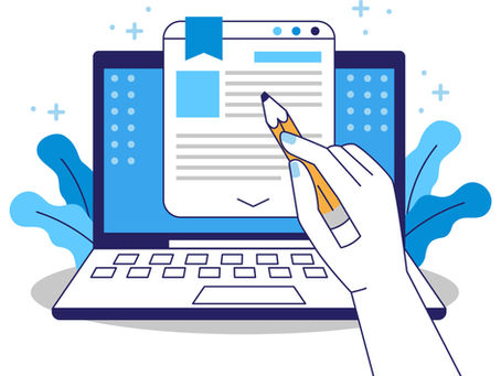 Math IA writing on laptop