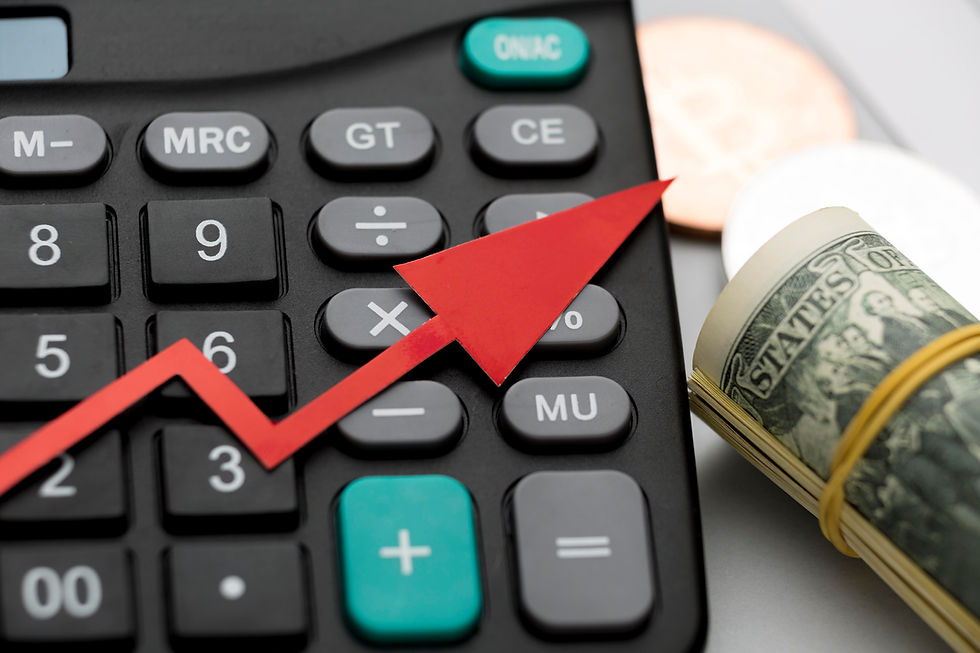 Close-up calculator for global economy and money