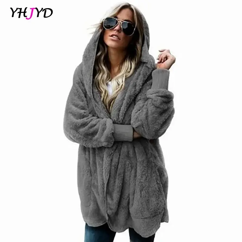 Thumbnail: Faux Fur Coat Women 2022 Autumn Winter Warm Soft Long Fur Jacket Outwear Plush
