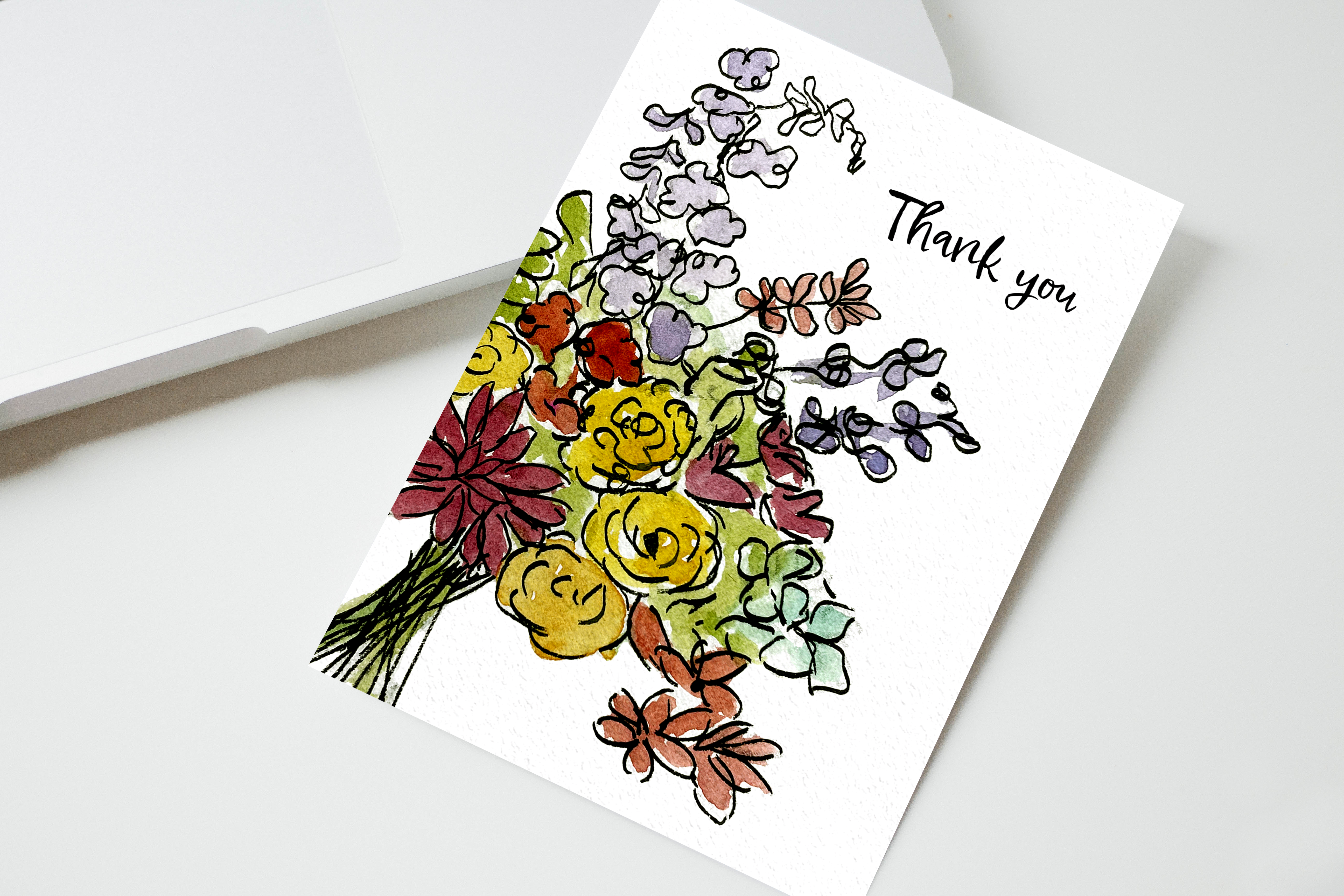 Pack of 5 Floral Thank You