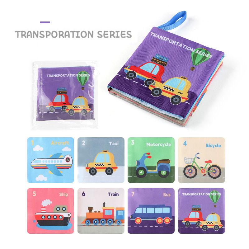 Thumbnail: Soft Baby Books toys Montessori 3D Touch Feel High Contrast Cloth Book Sensory E