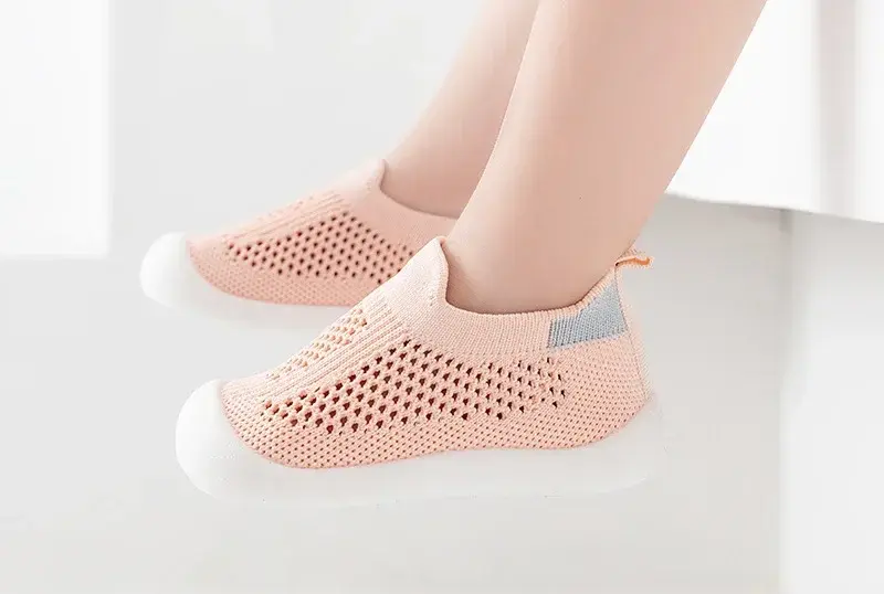 Thumbnail: Spring Summer Toddler Shoes Breathable Knitted Kids Sneakers Boys Slip-on Tennis
