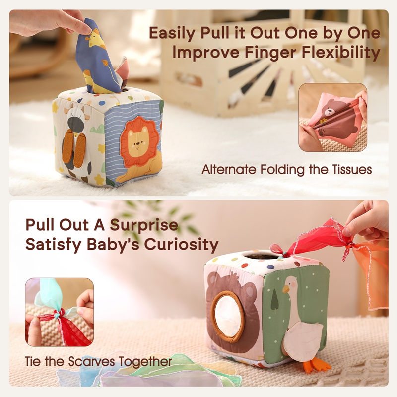 Thumbnail: Montessori cloths Toys Magic Cotton Animal Tissue Box Kids Finger Exercise Cloth