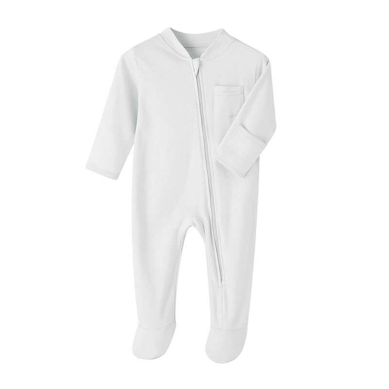 Thumbnail: 100% Cotton Newborn Baby Clothes Solid Color Jumpsuit Rompers Zipper Infant Boys