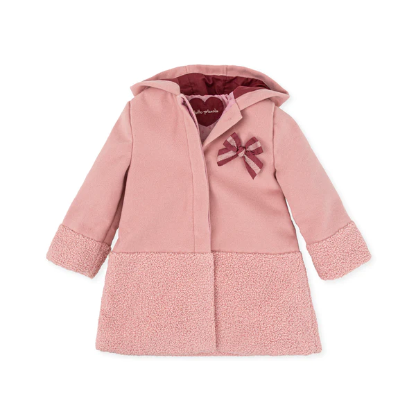 Thumbnail: Tutto Piccolo Girls Pink Hooded Coat - 6530W23/P03