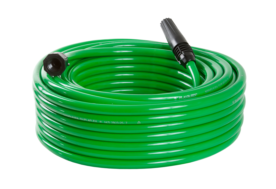 Mangueira 20m Jardim cor Verde modelo Duplaflex conector e esguicho - Plastbohn