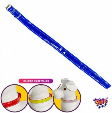 Coleira Pet Refletiva N°3 cor Azul - BBB Pet