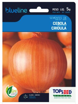 Semente Cebola Crioula para Plantio Jardim BlueLine 5gr - TopSeed