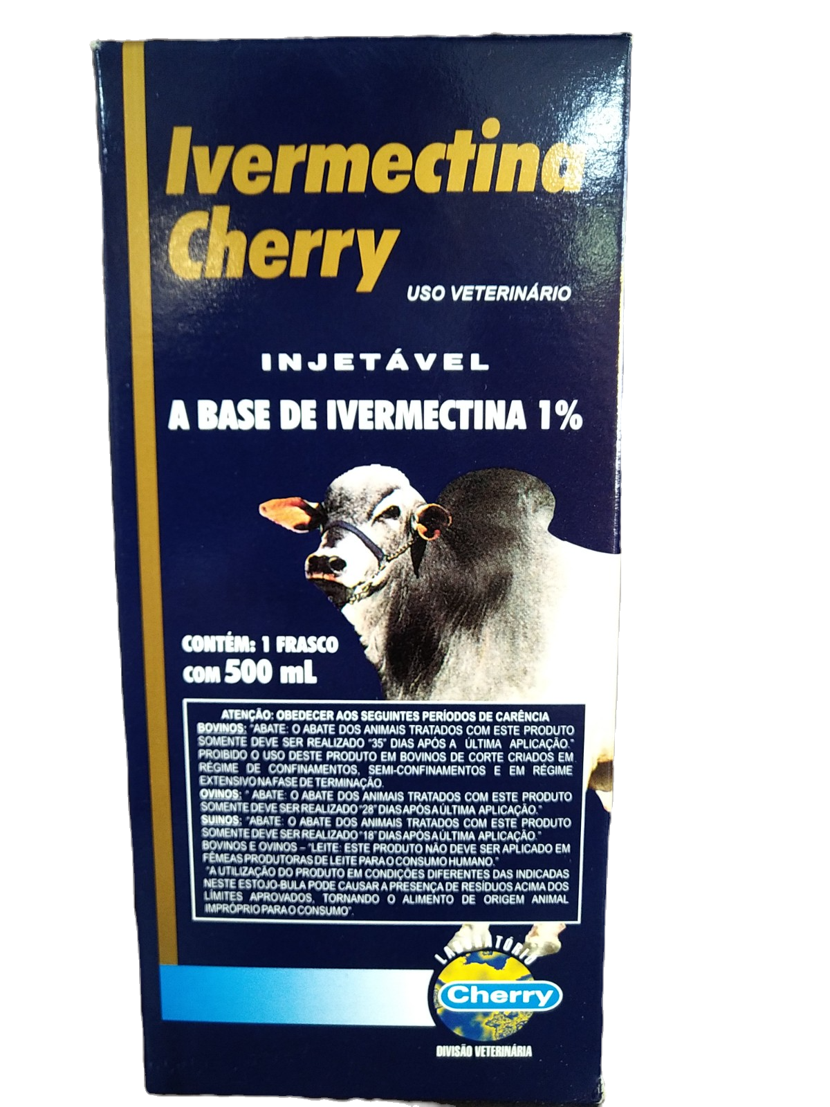 Antiparasitário Injetável para Bovinos Ivermectina 1% frasco 500ml - Cherry