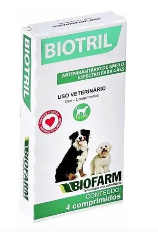 Vermífugo para Cães Biotril 4 comprimidos - Biofarm