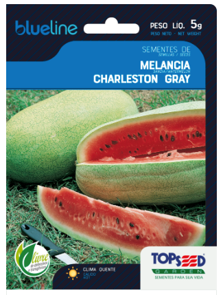 Semente Melancia Chalerton Gray para Plantio Jardim BlueLine 5gr - TopSeed