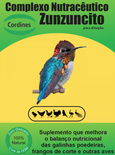 Complexo Nutracêutico Alimentar para Aves Linha Zunzuncito 10kg - Cordines