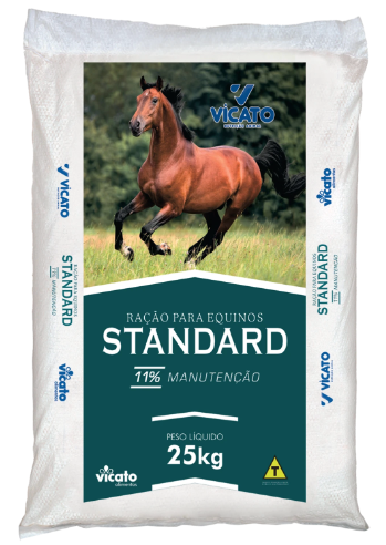 Ração Stand. Melaçada Equinos Linha Manutenção 11% e 25kg -Vicato Alimentos