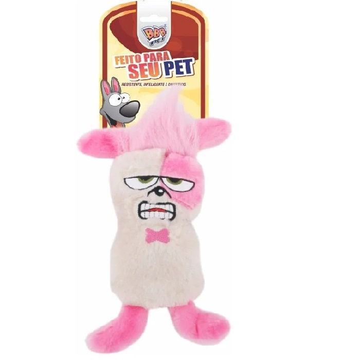 Brinquedo Crazy Rabbit Rosa de Pelúcia para Cães - BBB Pet