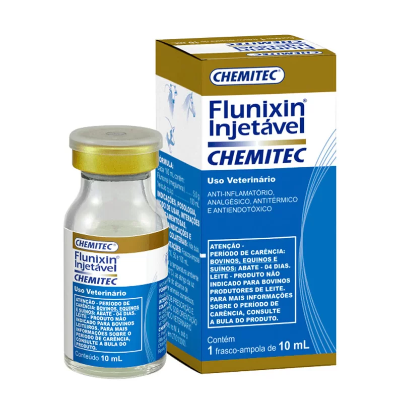 Anti-inflamatório para Linha Grandes Animais Flunixin Injetável 10ml - Chemitec