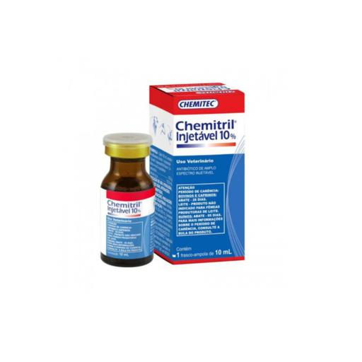 Antibiótico de Amplo Espectro para Aves Chemitril Injetável 10% 10ml - Chemitec
