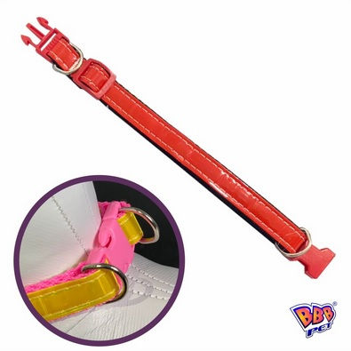 Coleira Americana N°4 para Cães cor Vermelho com Preto - BBB Pet