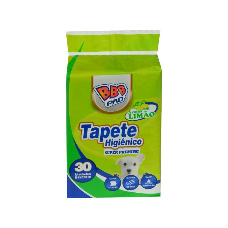 Tapete Higiênico Premium com Aroma de Limão 60x90cm para Cães - 30un. - BBB Pad