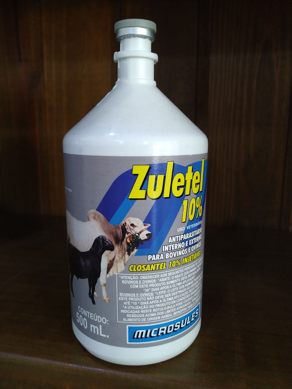Antiparasitário Injetável Bovinos e Ovinos Zuletel 10% frasco 500ml - Microsules