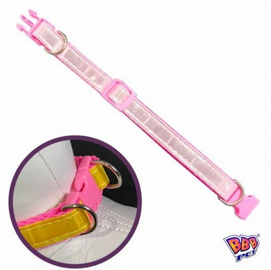 Coleira Americana N°3 para Cães cor Rosa com Branco - BBB Pet