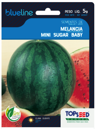 Semente Melancia Mini Sugar Baby para Plantio Jardim BlueLine 5gr - TopSeed