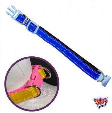 Coleira Americana N°2 para Cães cor Azul com Preto - BBB Pet