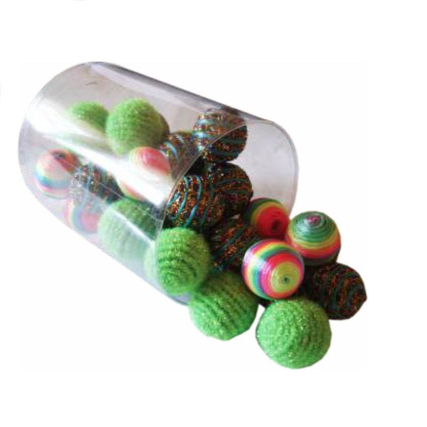 Brinquedo Bola de Corda para Gatos - Pote com 36 un. - Cores Sortidas - BBB Pet