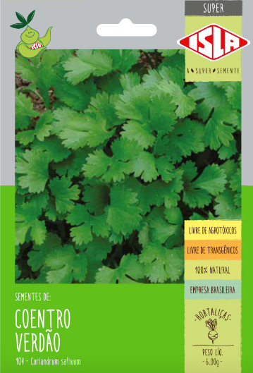 Semente Coentro Verdão Plantio Jardim Linha Super 6gr - Isla