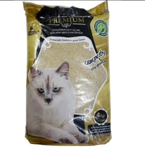 Areia Higiênica Gatos fragrância Campestre 4kg - Premium