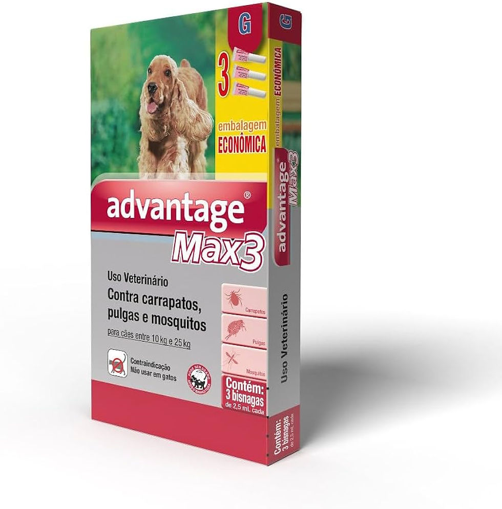 Antipulgas Combo 3 Pipetas 2,5ml Advantage Max 3 Cães de 10kg a 25kg - Elanco