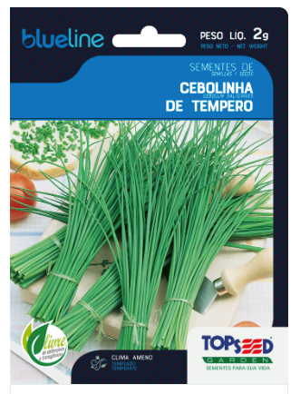 Semente Cebolinha Tempero para Plantio Jardim Linha BlueLine 2gr - TopSeed