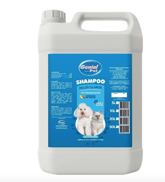 Shampoo Pet Pêlos Claros Linha Frutal 5L - Genial Pet