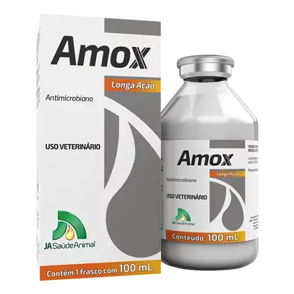 Antibiótico para Bovinos e Suínos Amox Injetável 100ml - J.A Saúde Animal