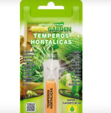 Fertilizante Foliar Flaconete para Temperos e Hortaliças - OuroGarden