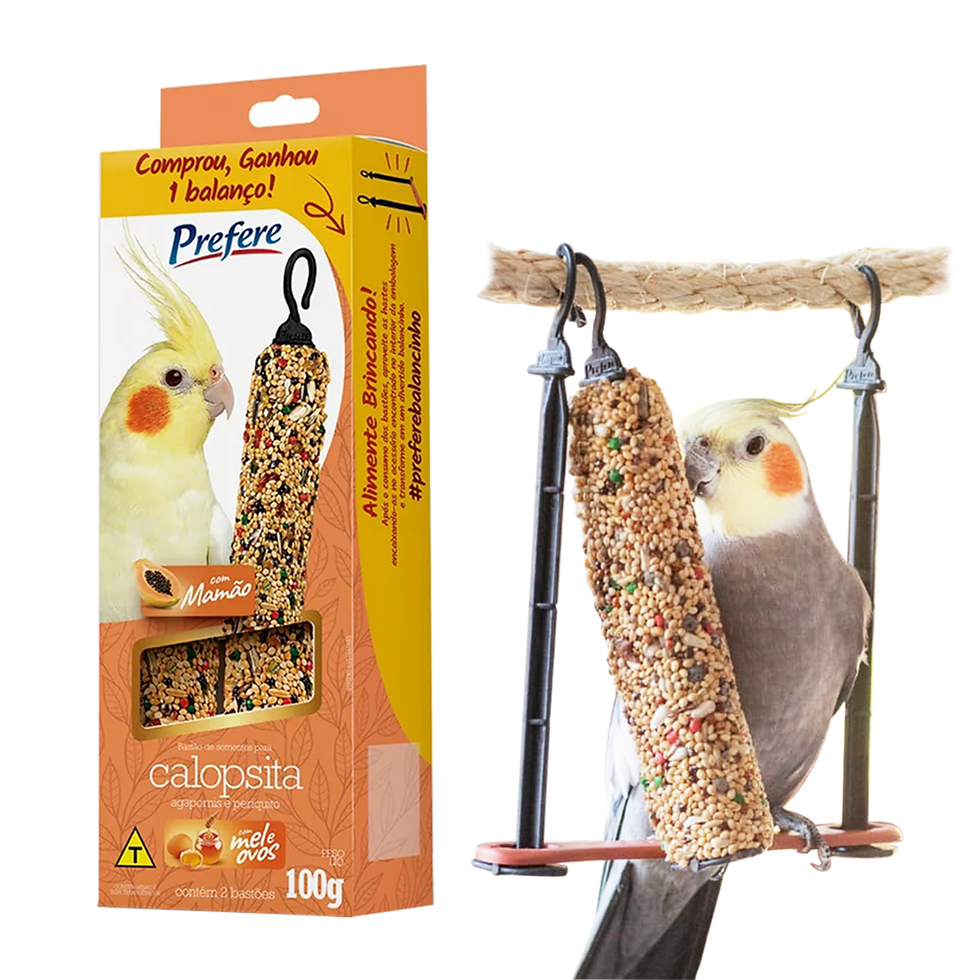 Bastão Semente Pássaro sabor Mamão e Balanço Calops, Agap e Periq. 100gr-Prefere
