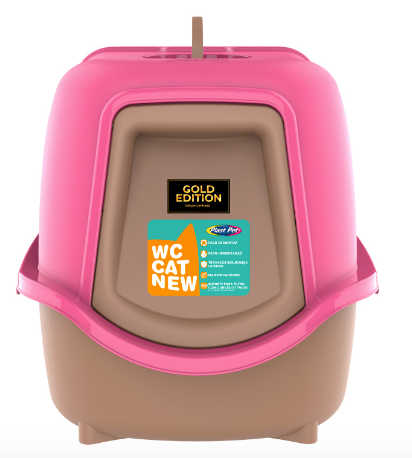 Sanitário para Gatos Linha WC Cat New cor Rosa - PlastPet