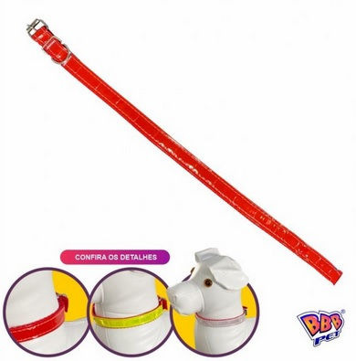 Coleira Pet Refletiva N°4 cor Vermelha - BBB Pet