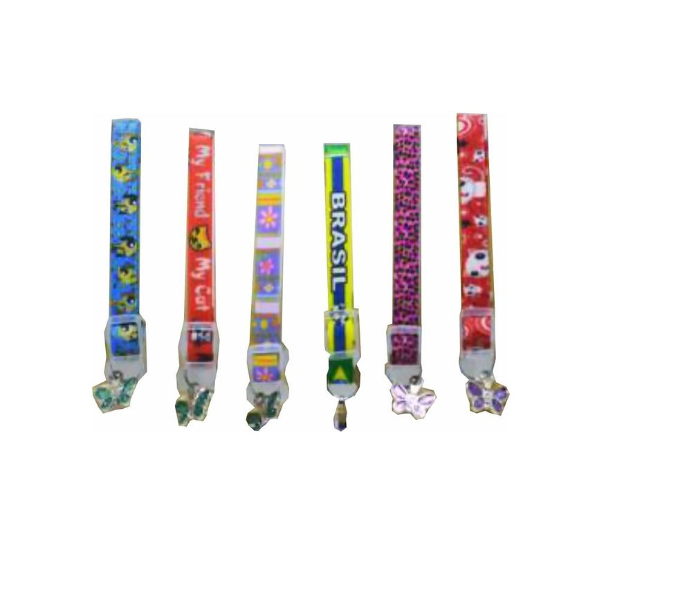 Conjunto com 06 un. Coleiras Borboleta para Gatos - Estampas Sortidas - BBB Pet