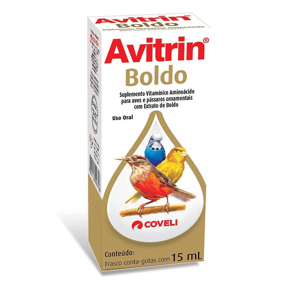 Suplemento Vitamínico Pássaros Avitrin Boldo 15ml - Coveli