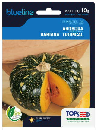 Semente Abóbora Bahiana Tropical para Plantio Jardim BlueLine 10gr - TopSeed