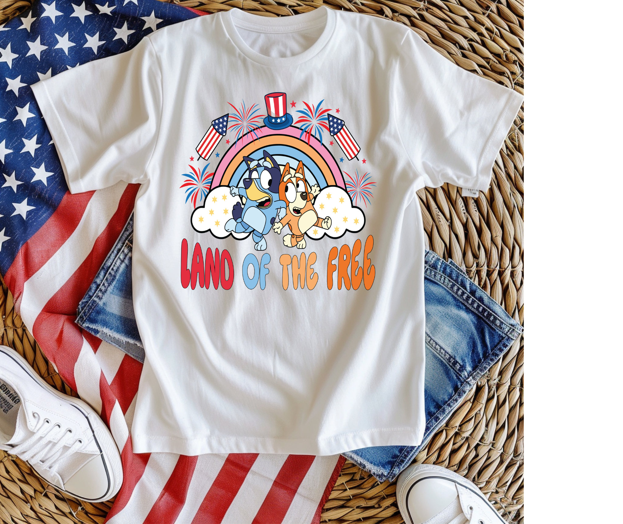 Land Of The Free - Bluey - 4th of July - Shirt
